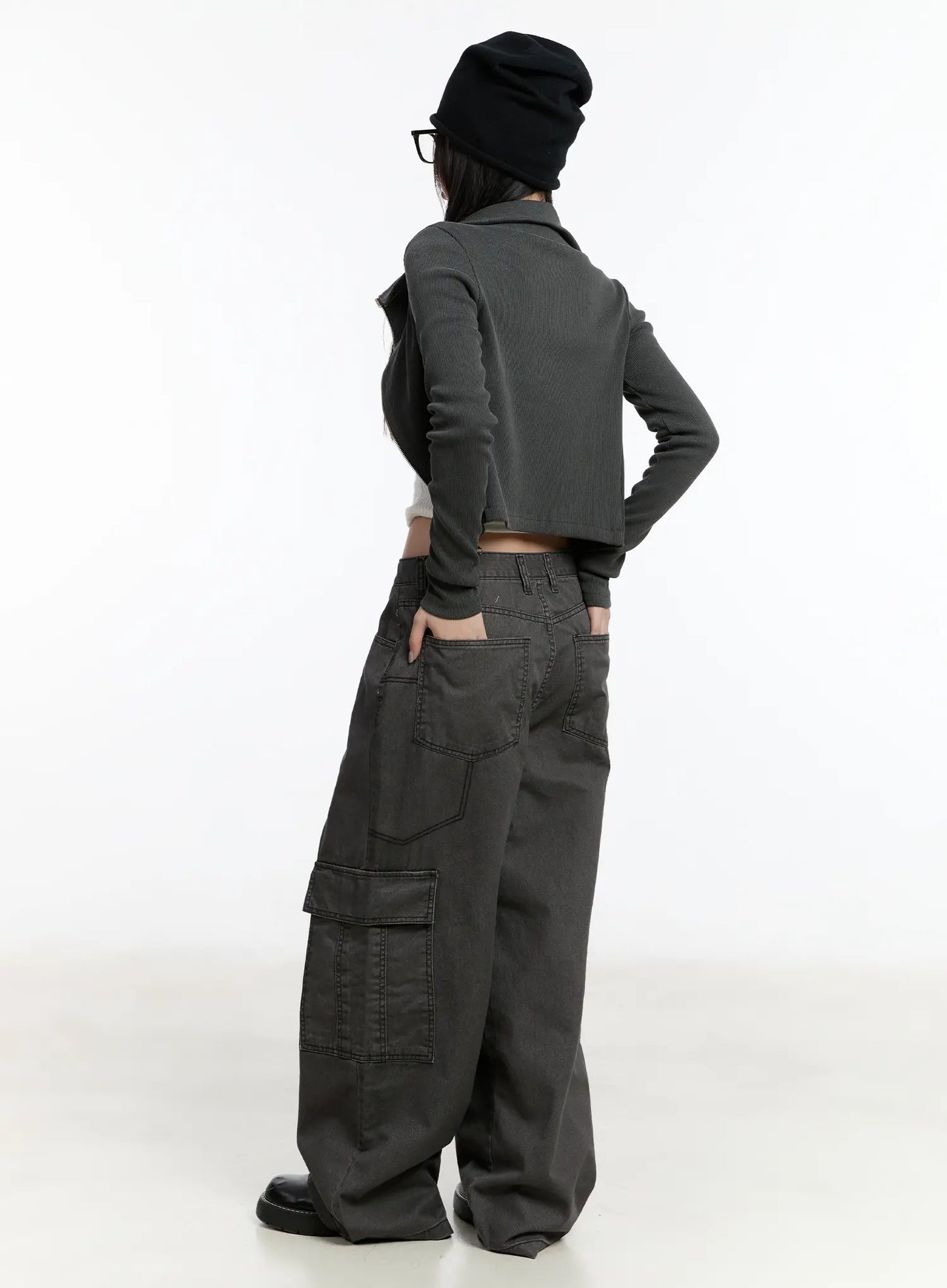 Asymmetric Zip Crop Jacket CM511