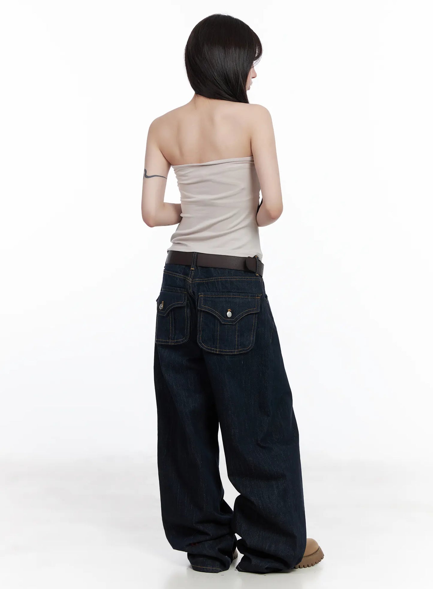 Asymmetric Shirred Tube Top CF523