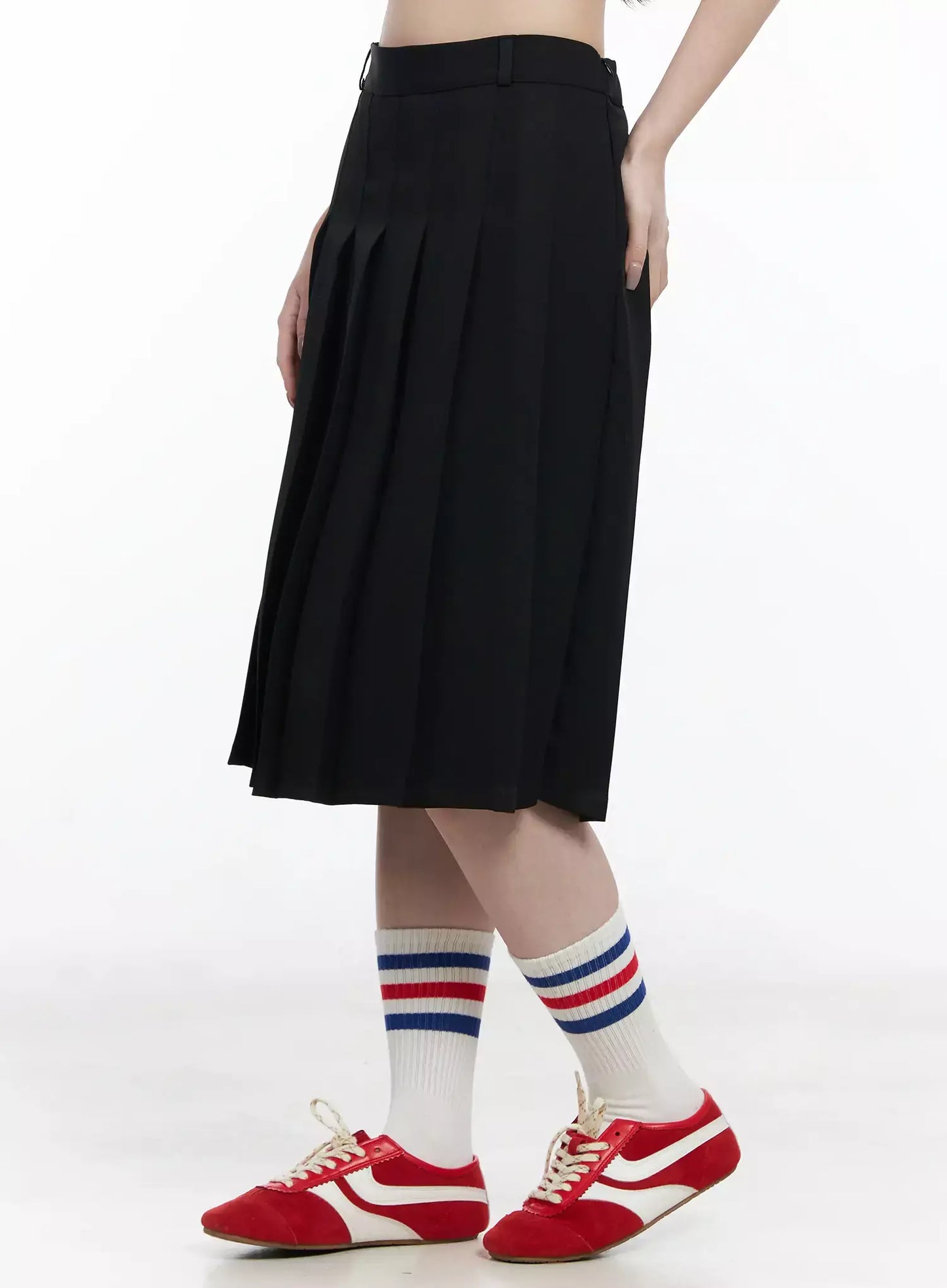 Basic Pleated Midi Skirt IF502