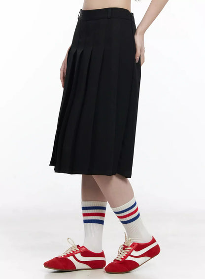 Basic Pleated Midi Skirt IF502