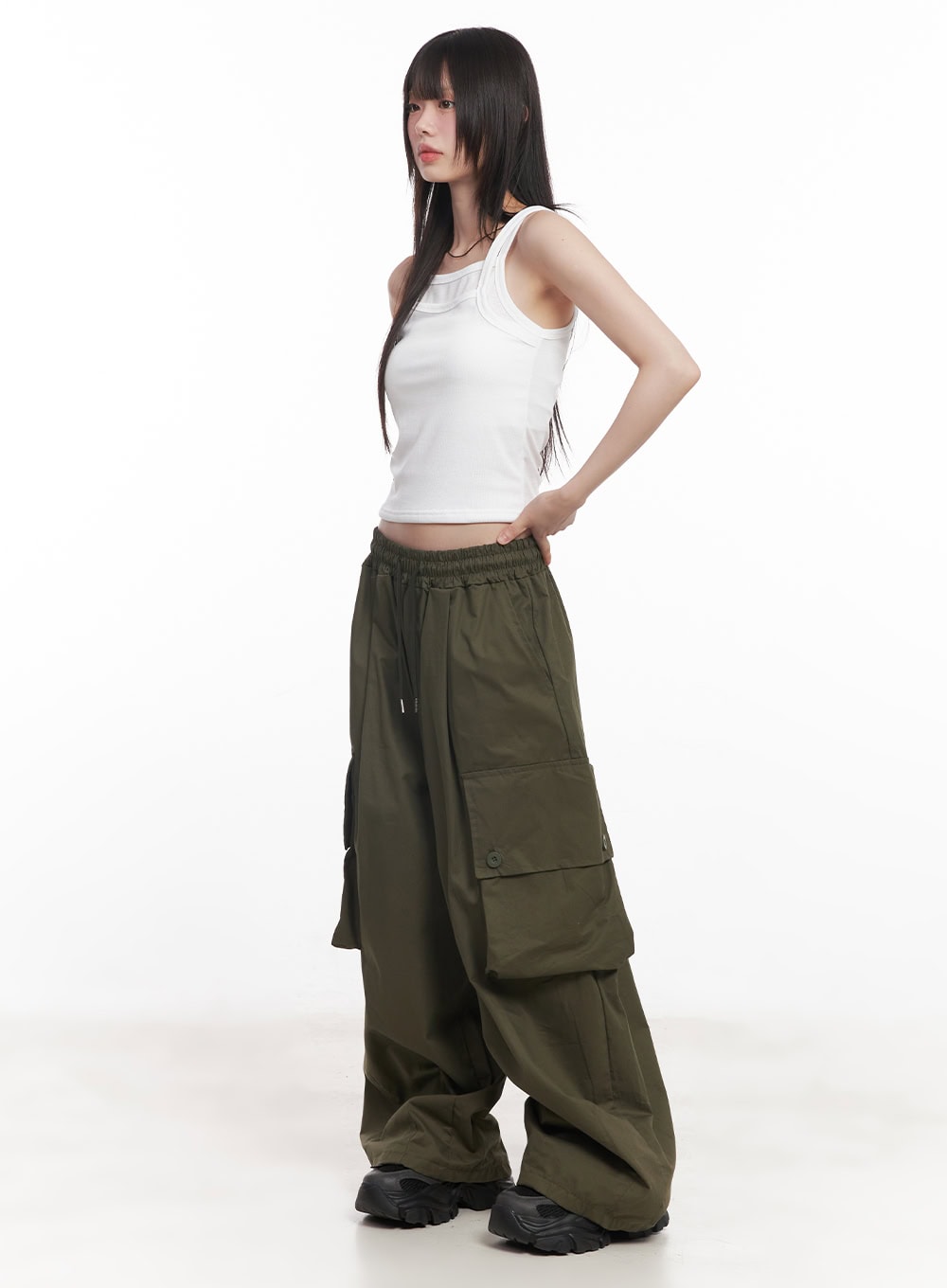 Balloon-Fit Baggy Cargo Pants CY520