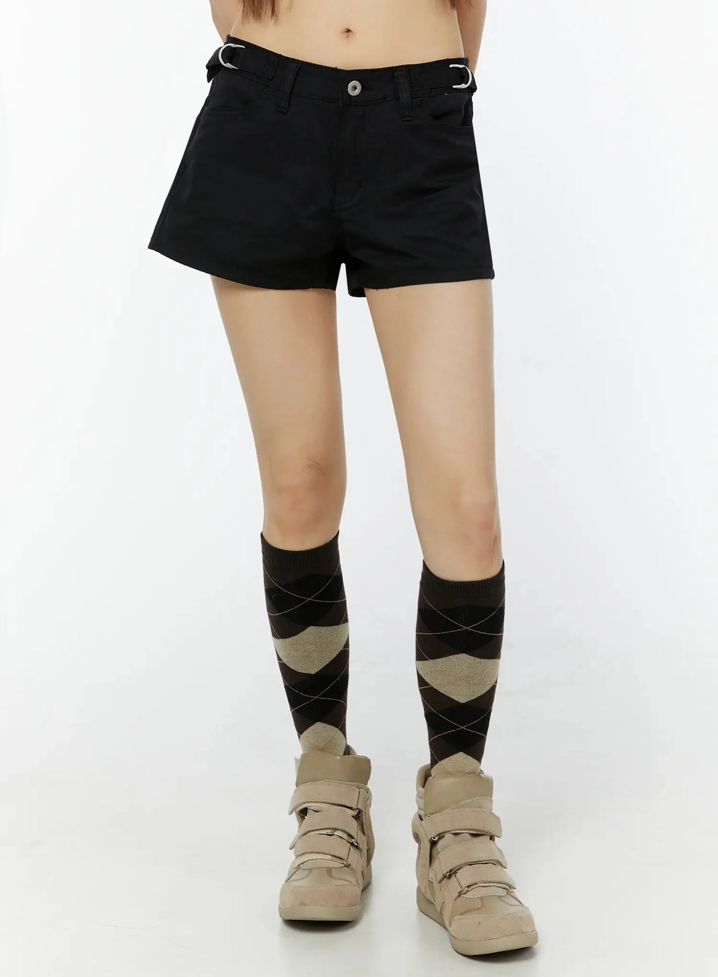 Black Cargo Pocket Shorts IU518