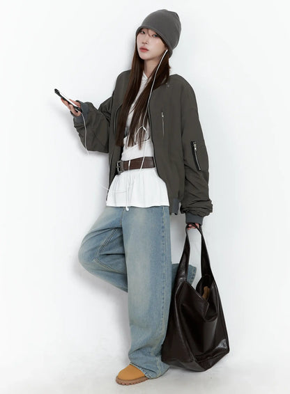Casual Zip-Up Bomber Jacket CS501
