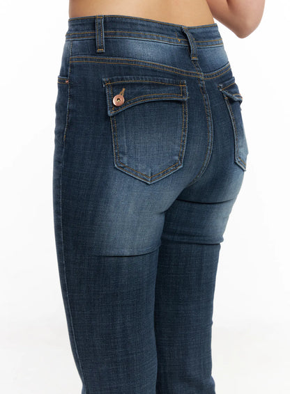 Alayah Vintage Wash Flared Jeans CF506