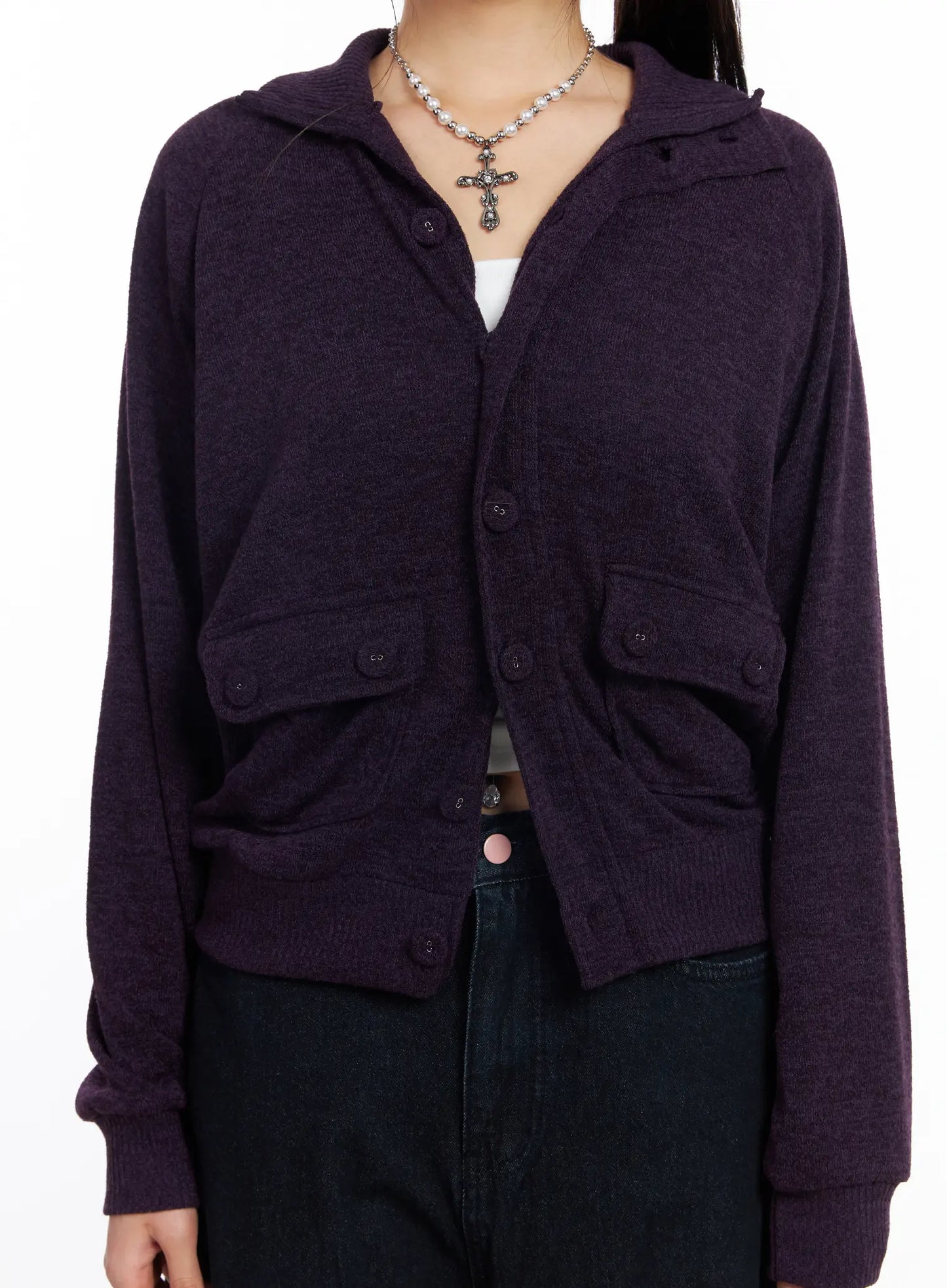 Button-Up Knit Cardigan Jacket CF504