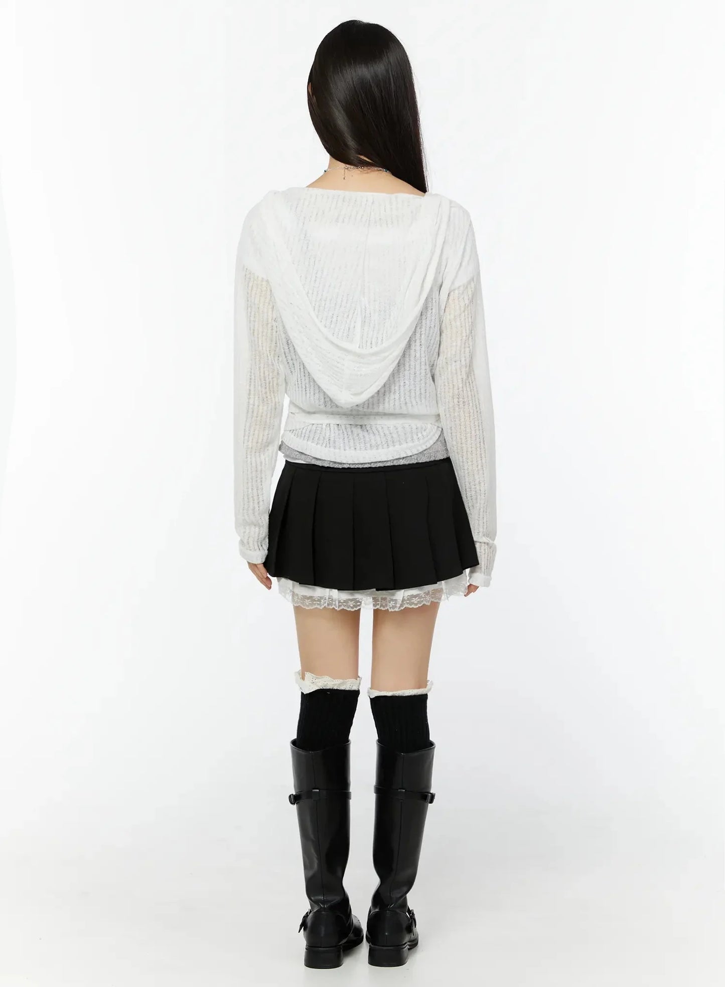 Chic Lace Wrap Hoodie Cardigan IU518