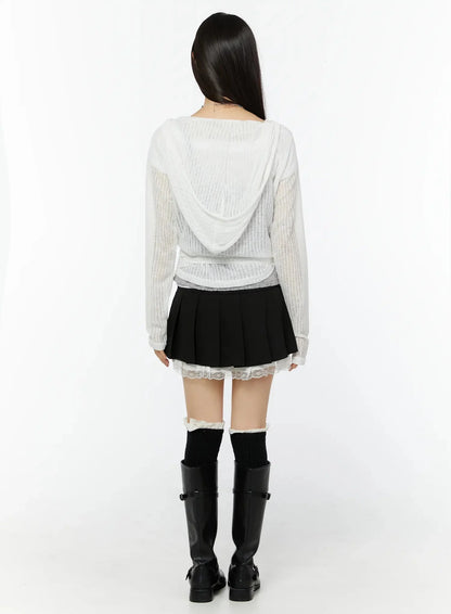 Chic Lace Wrap Hoodie Cardigan IU518