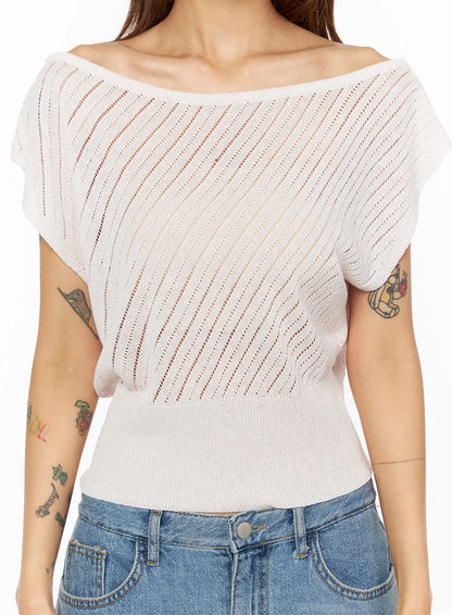Chic Off-Shoulder Knit Top CU517