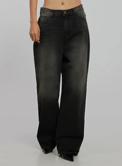 Blaire Dark Washed Wide Leg Jeans IJ509