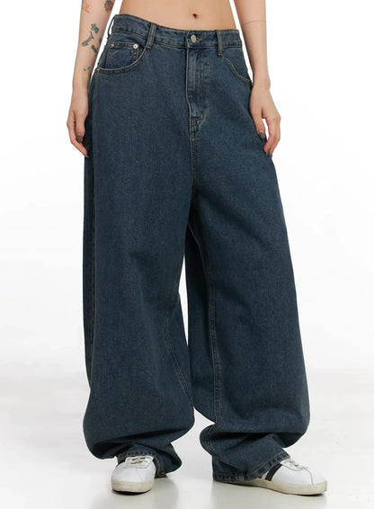 Aleena Mid-Wash Baggy Jeans IN528