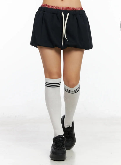 Checkered Balloon Skort CA513