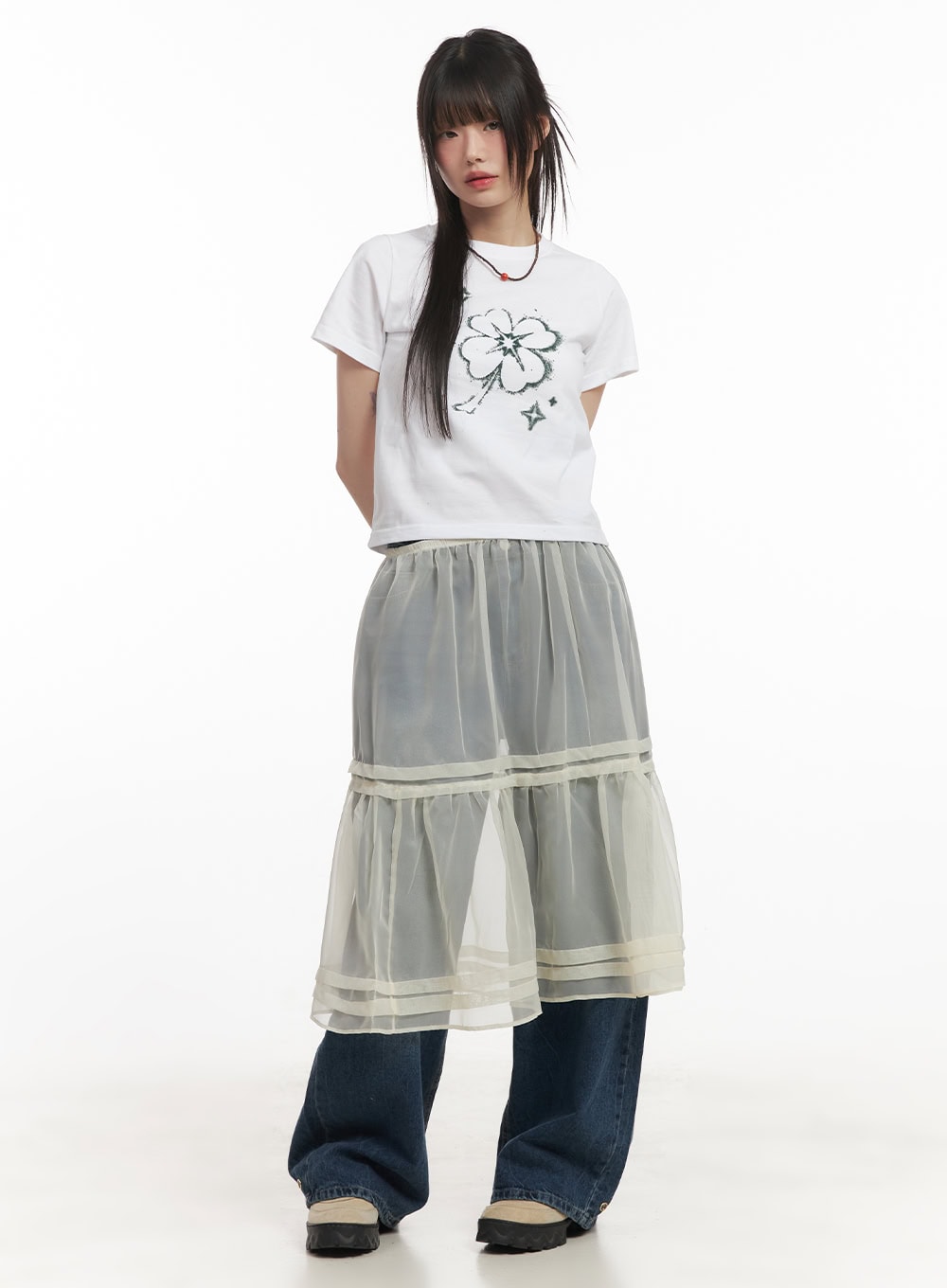 Clover Graphic Crop Top CF518