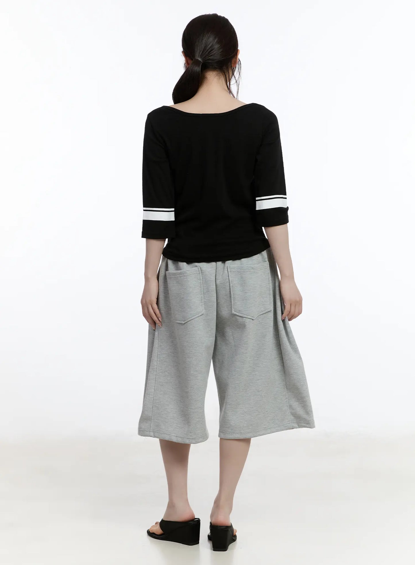 Casual Numeric Print Boatneck Top CA503