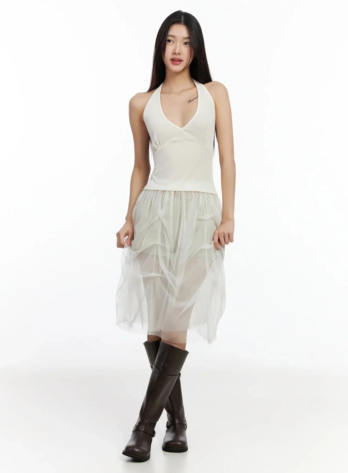 Chic Mesh Halter Neck Top IM530