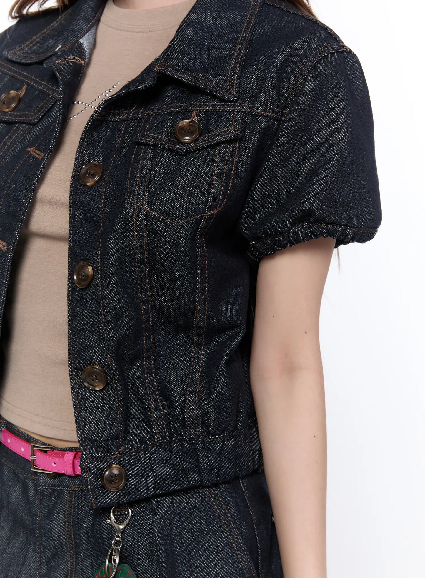 Casual Puff Short Sleeve Jacket CA522