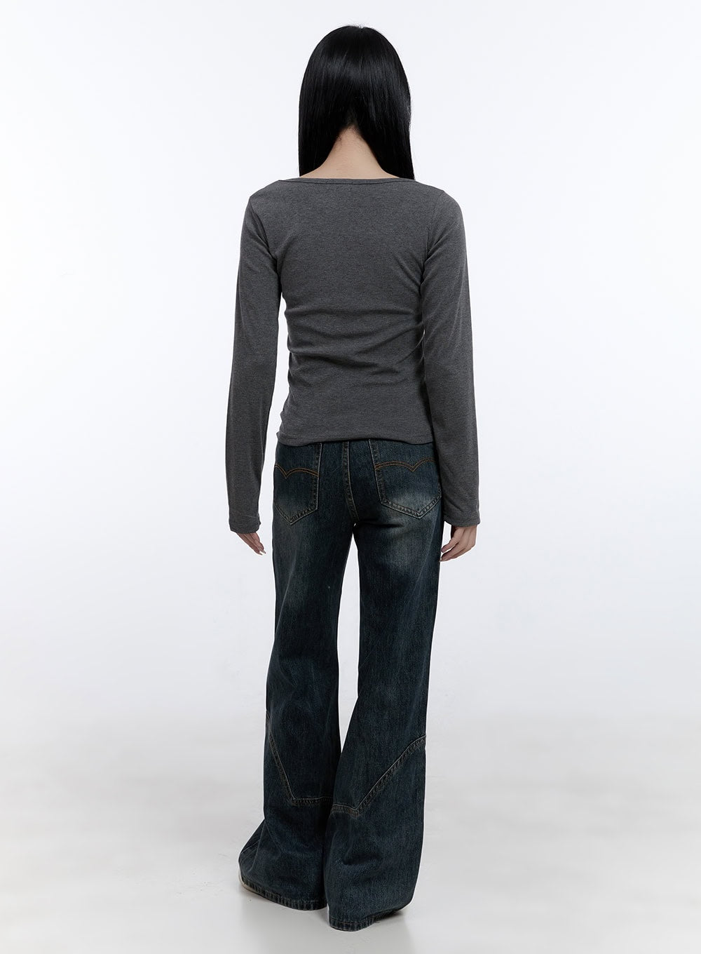 Barbara Washed Wide Leg Jeans CD420