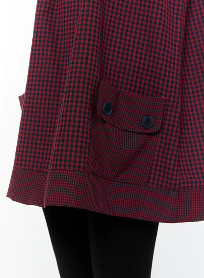 Button Accent Plaid Mini Dress CU508