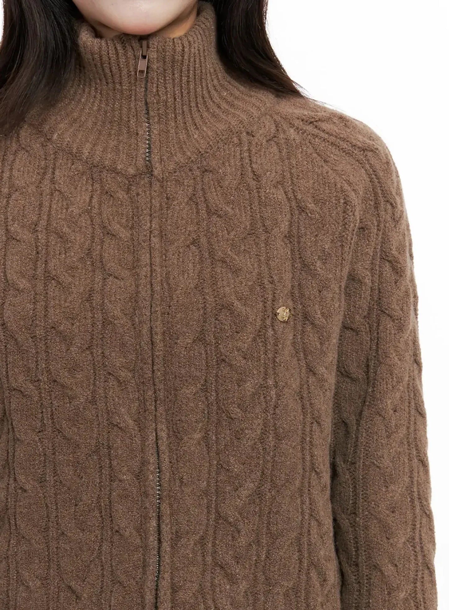 Cable Knit Zip-Up Jacket IN525