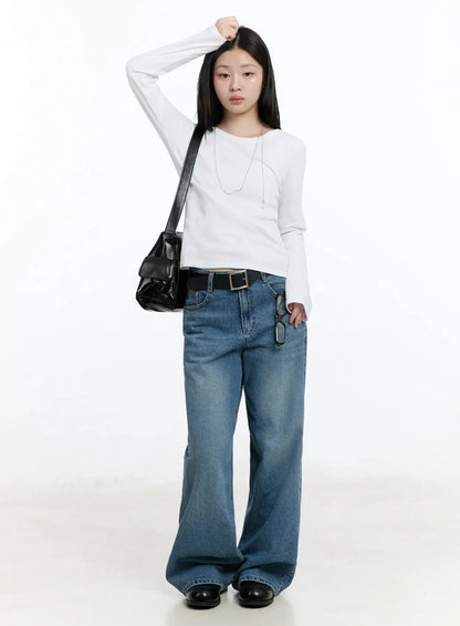 Classic Round Neck Long Sleeve Top IM519