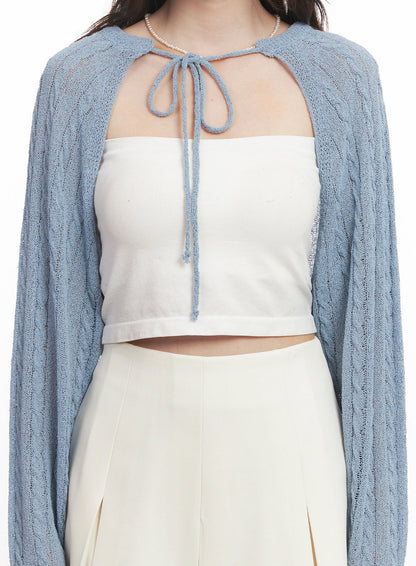 Cable Knit Bolero Cardigan CA502
