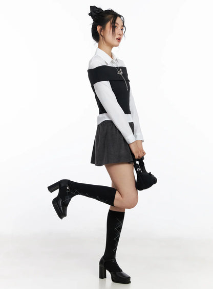 Classic Pintuck Mini Skort CJ522