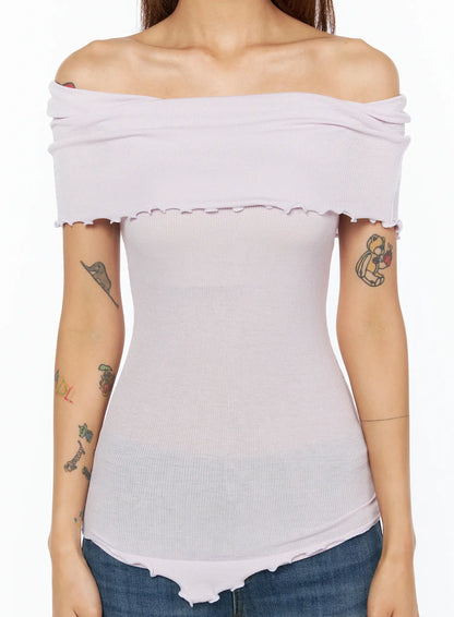 Asymmetric Off-Shoulder Tee CU517