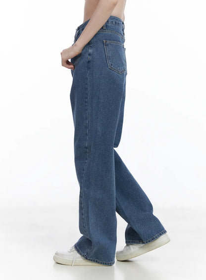 Ashlyn High-Waist Fleece-Lined Wide-Leg Jeans CJ507