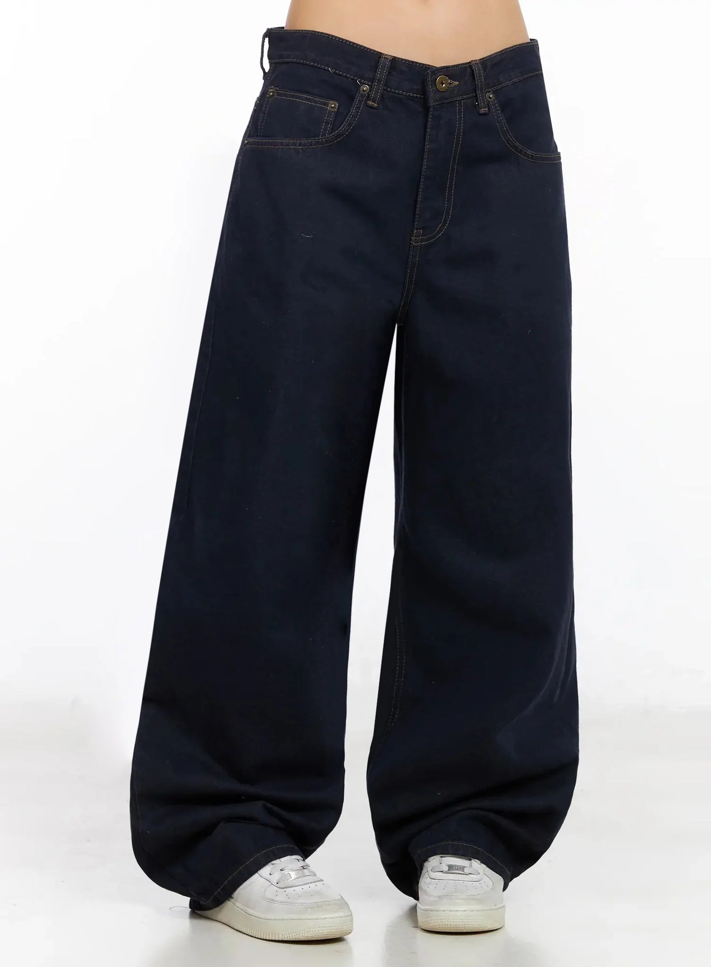Annette Dark-Wash No-Fade Baggy Jeans IA507
