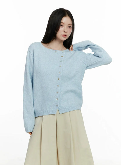 Asymmetrical Button Long Cardigan F502