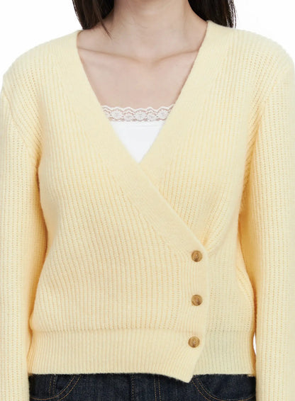 Chic V-Neck Wrap Knit Cardigan IF520