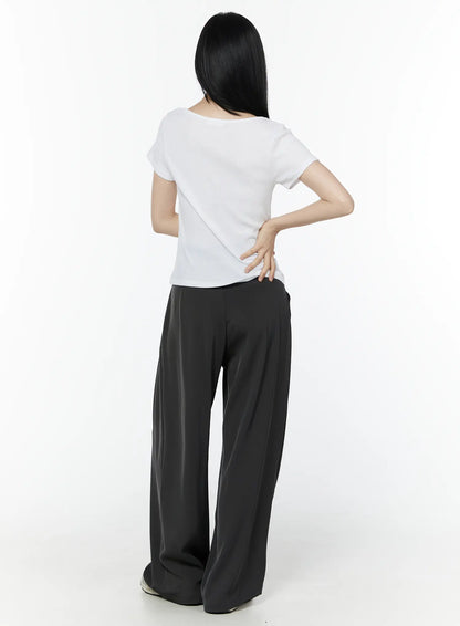 Casual V-Neck Cotton Tee IU503