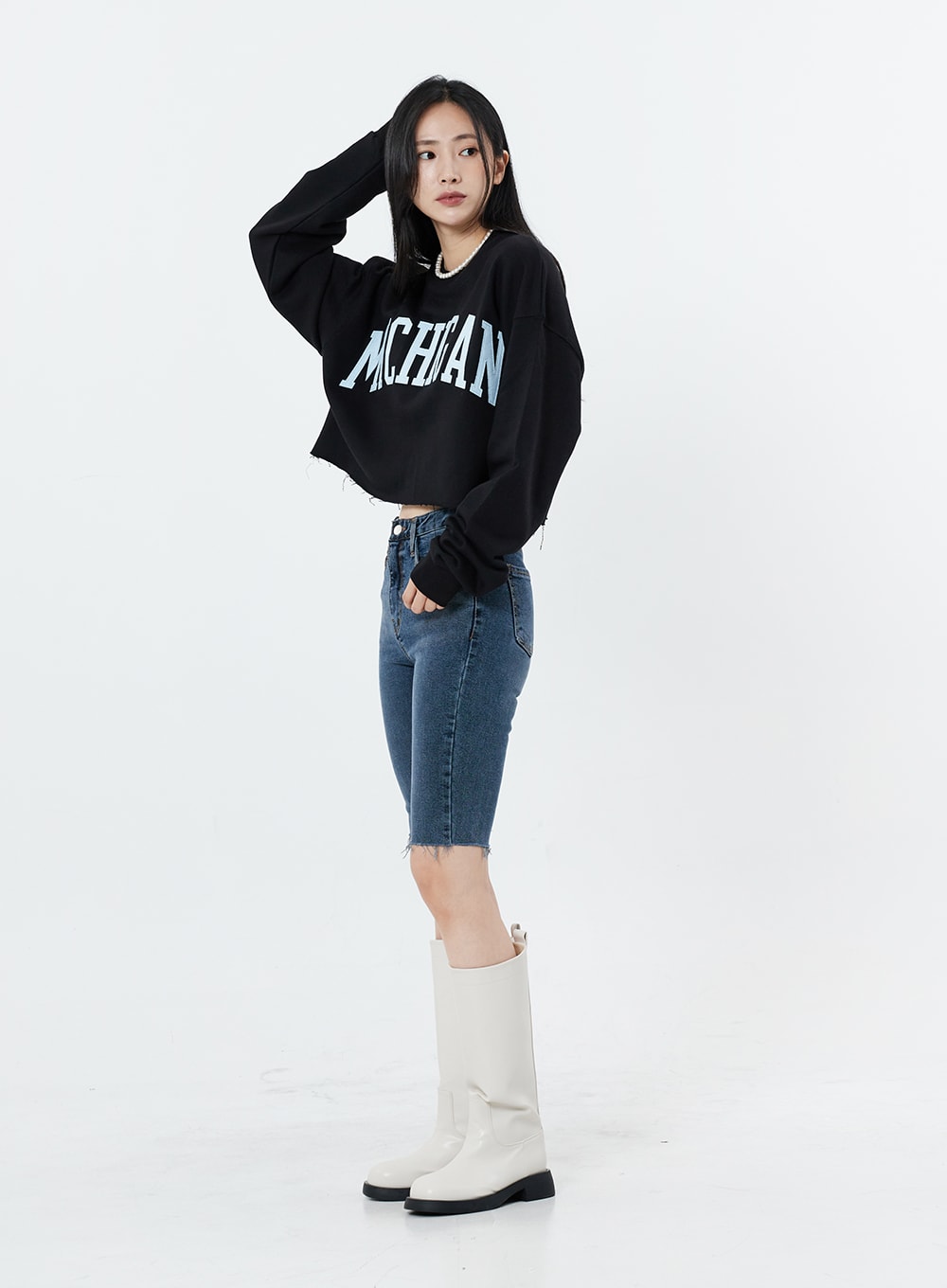 Basic Round Toe Wide Long Boots OS19