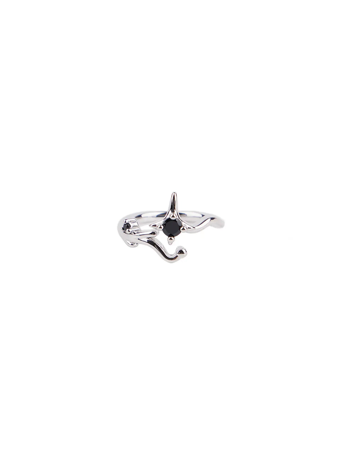 Bold Black Cubic Ring CF525