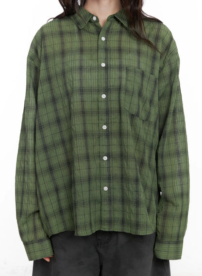 Casual Plaid Button-Up Shirt CM526