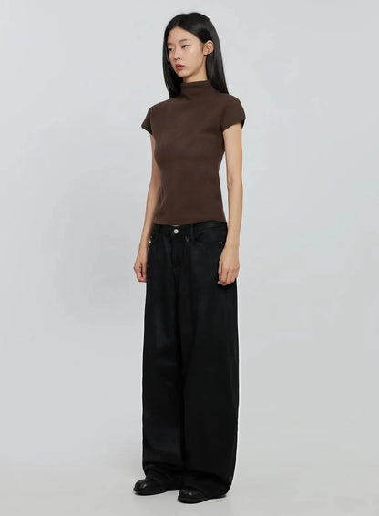 Chic High Neck Knit Top IO530