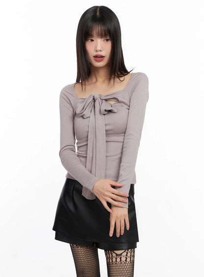 Bow Tie Long Sleeve Top IN507