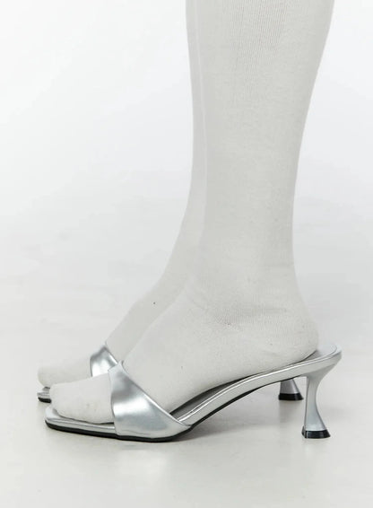 Chic Metallic Mule Sandals IU518