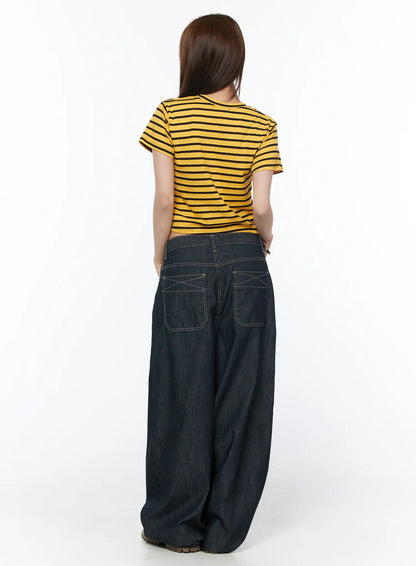Casual Striped Short Sleeve Top CY529