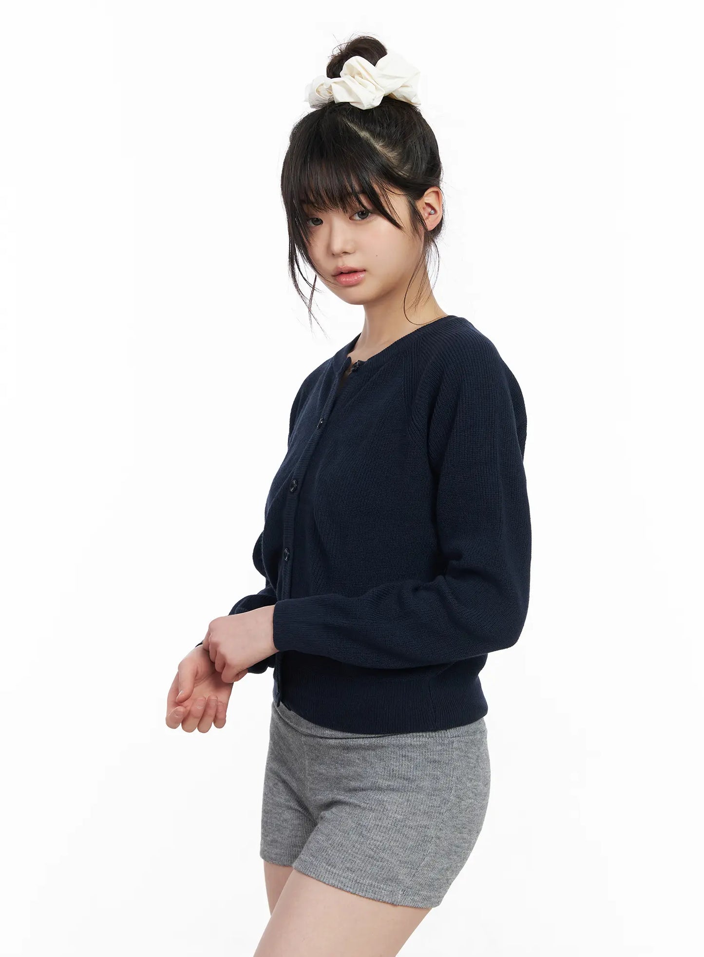 Classic Round Button-Up Cardigan CM513