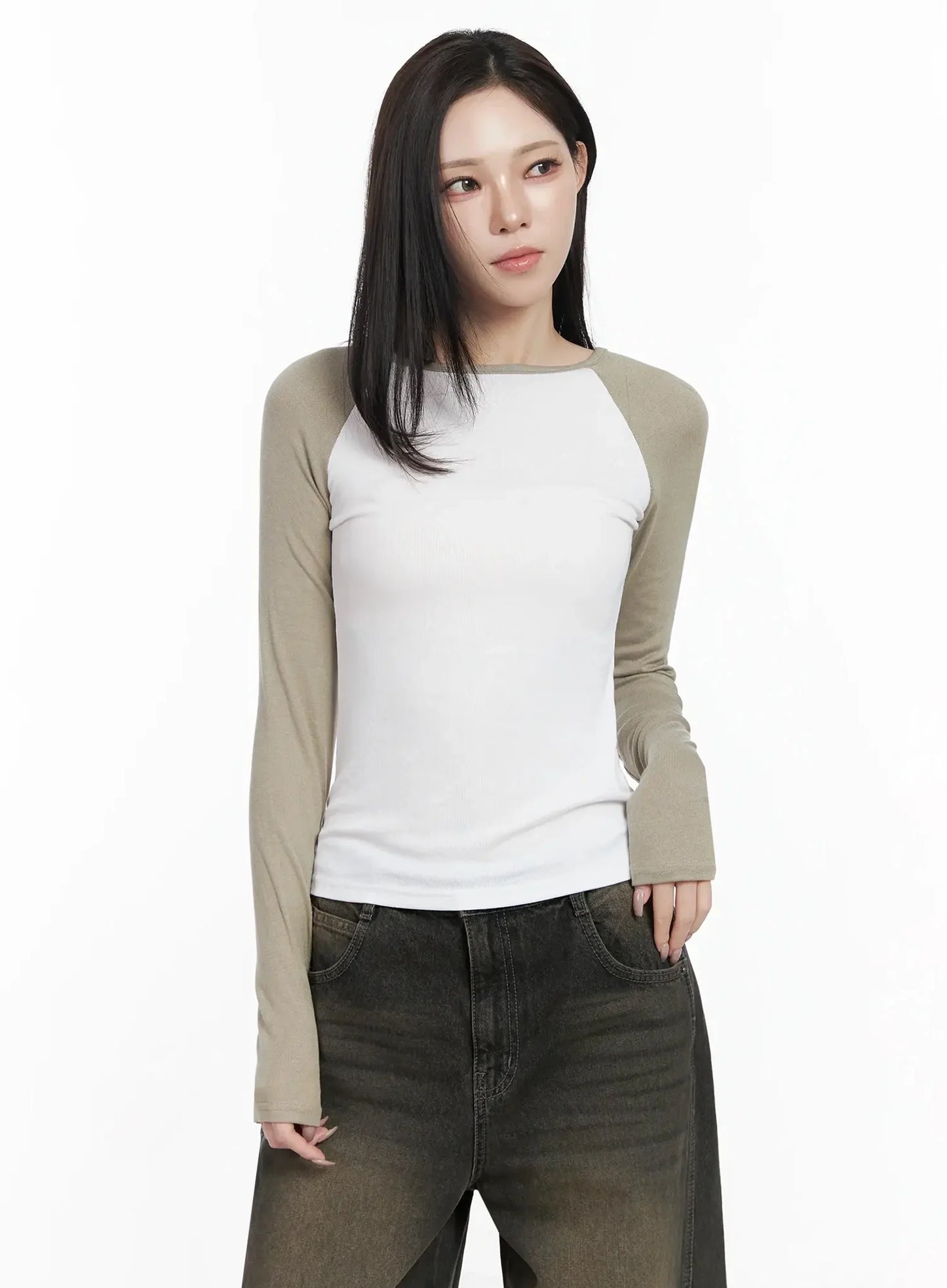 Basic Raglan Long Sleeve Top IJ528