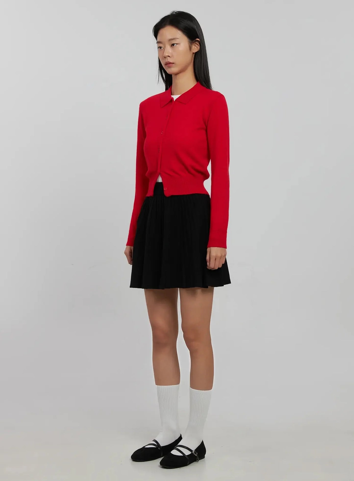 Collar Crop Cardigan IJ508