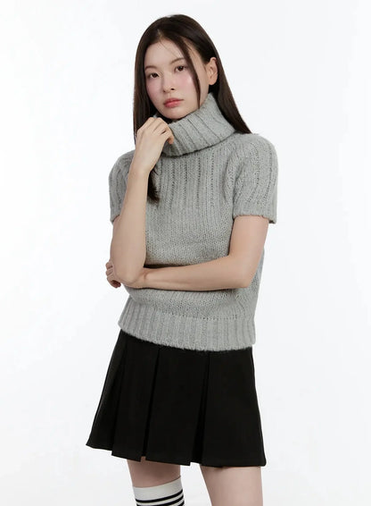 Chic Turtleneck Short Sleeve Sweater ID526