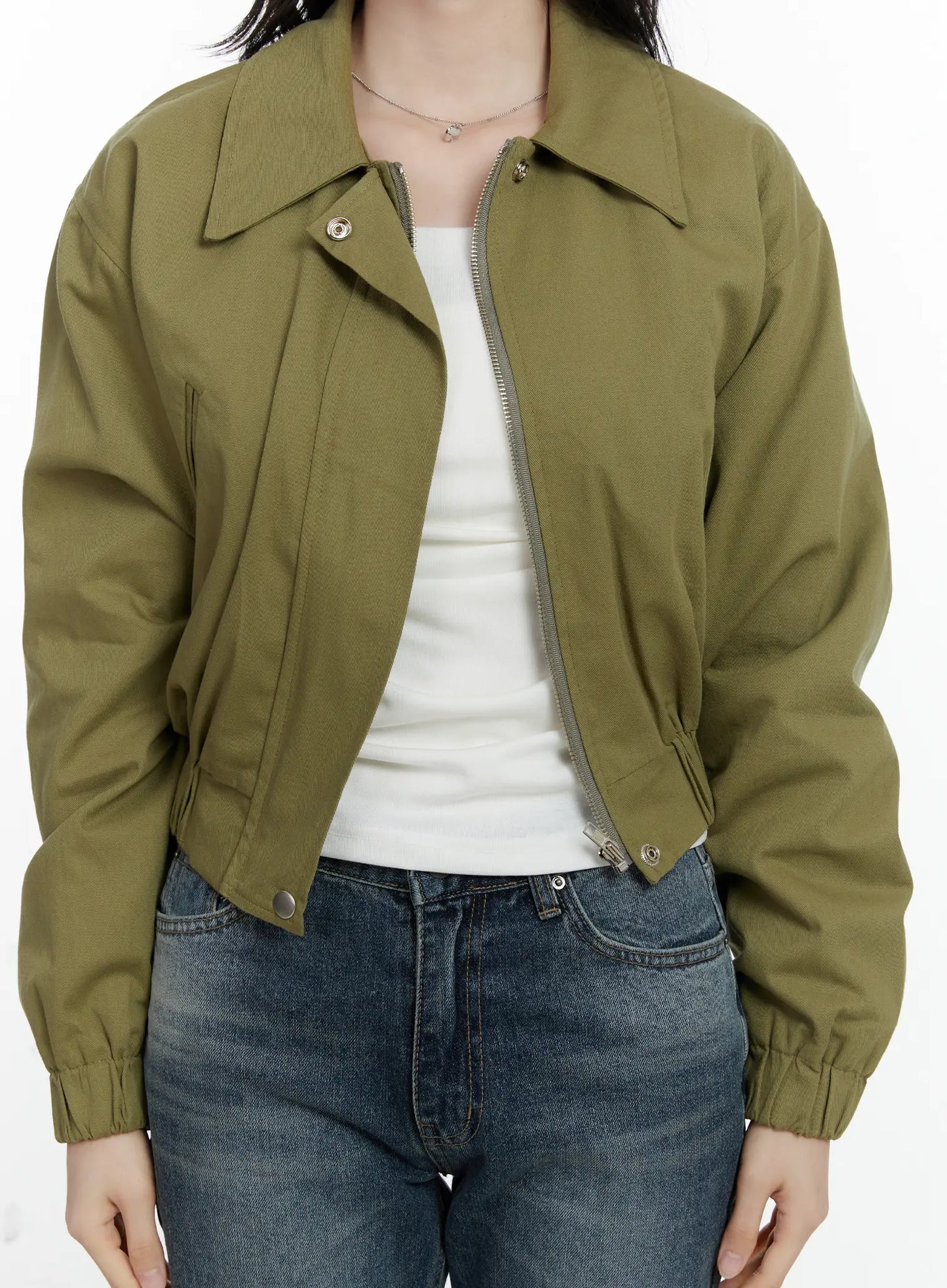 Casual Cropped Utility Jacket F502