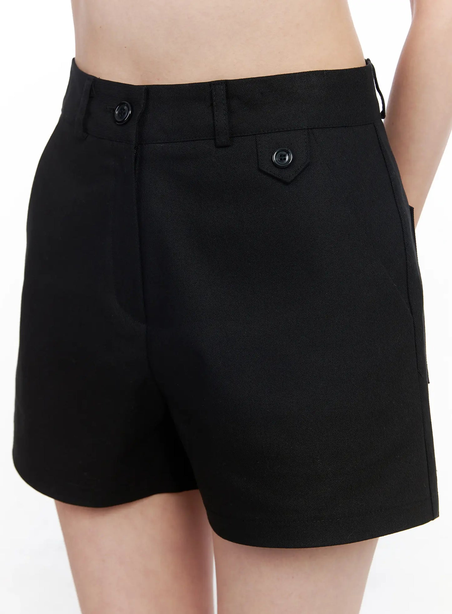 Button Detail Cotton Shorts IM524