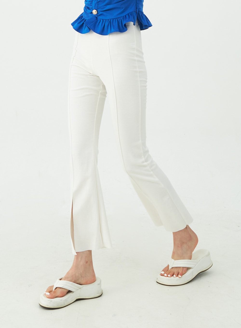 Boot-Cut Slit Banded Pants IU5
