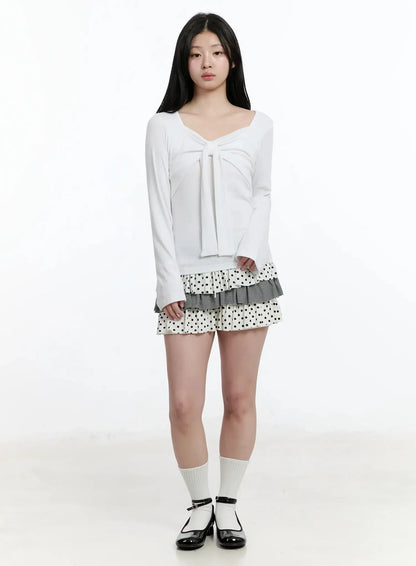 Bow Tie Long Sleeve Top IM519