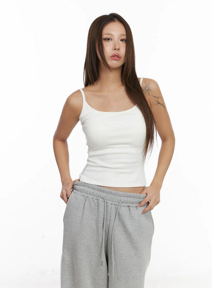 Basic Fleece Crop Tank Top CJ512