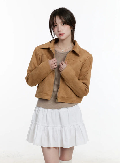 Chic Suede Zip-Up Jacket CM505