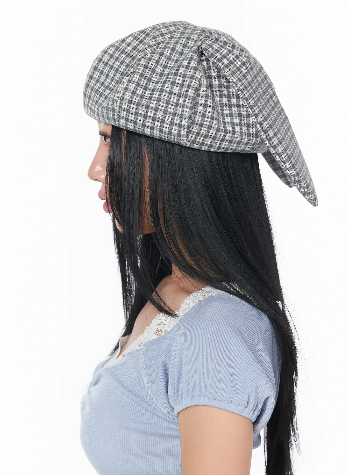Checkered Rabbit Ear Hat CY513