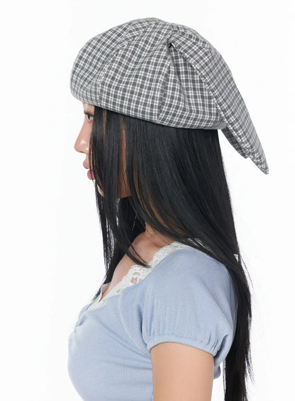 Checkered Rabbit Ear Hat CY513